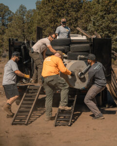 Clines Butte cleaning up dumped water heater tank