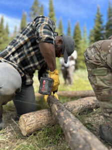 Warrior Stewardship Team 003 building fence for trail reroute